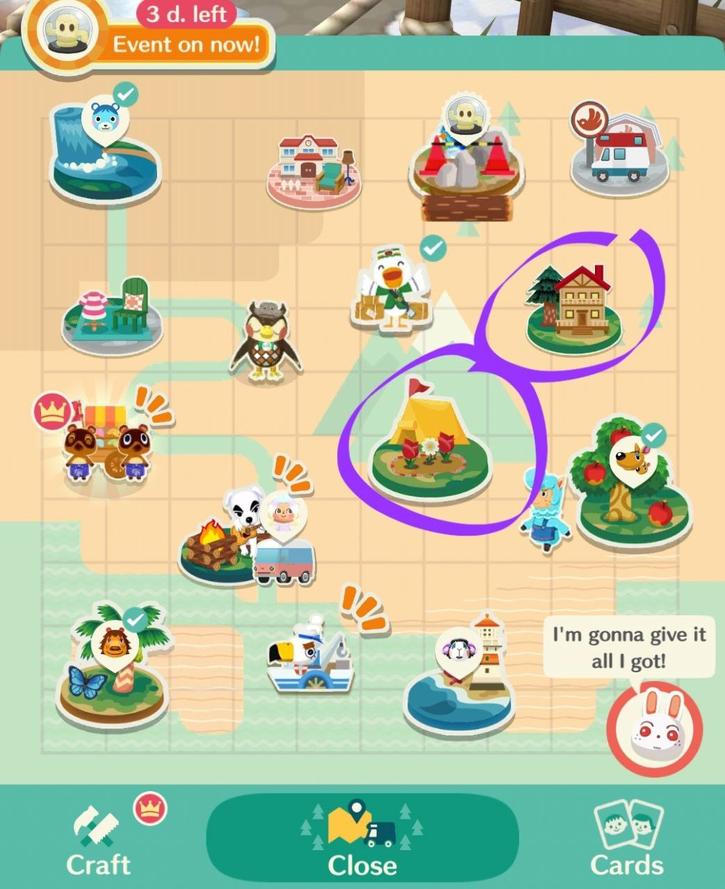 Лагерь и дом на карте