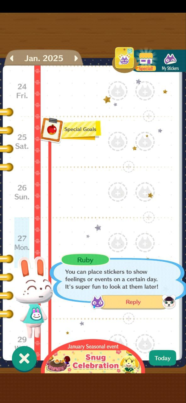 Окно ежедневника